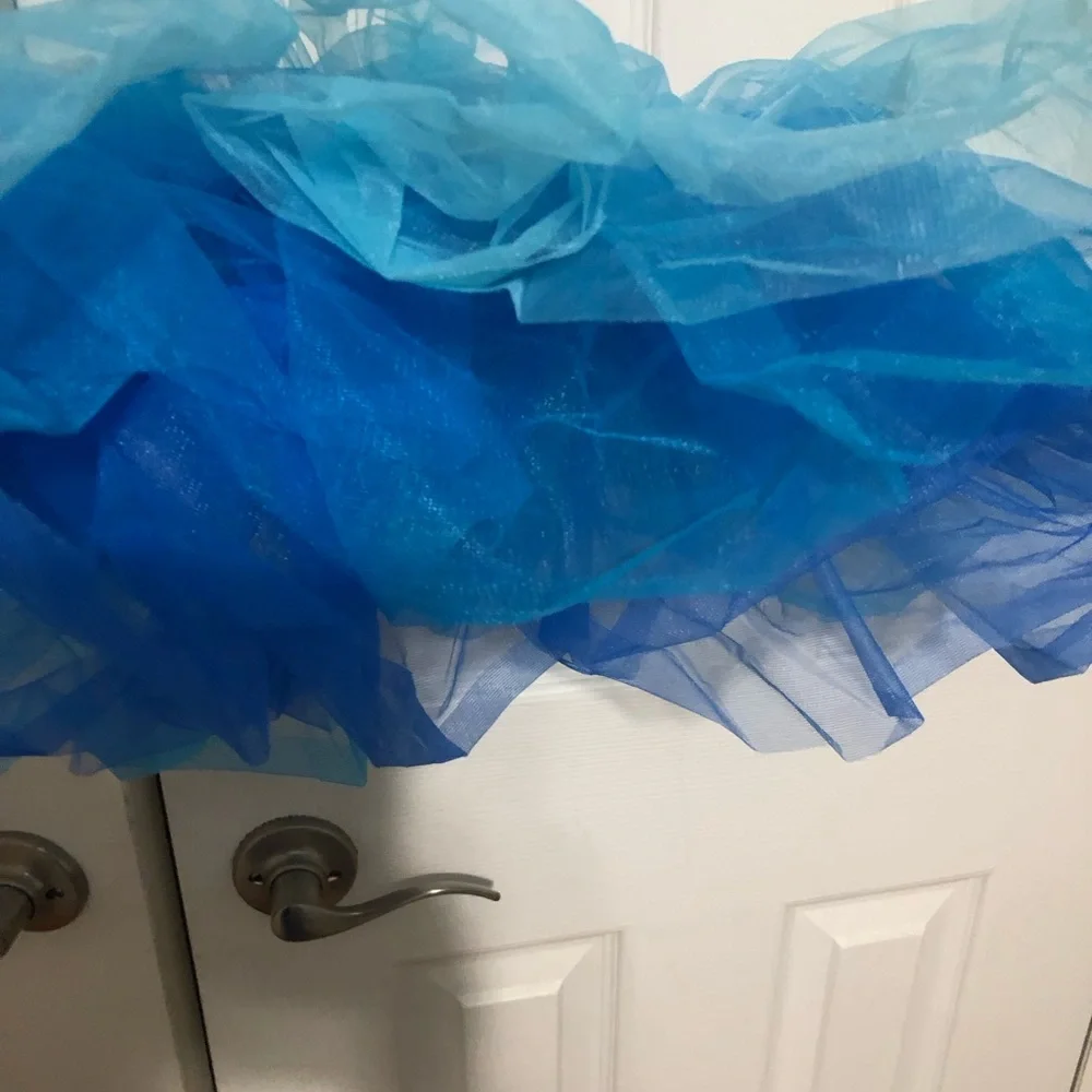 Costume gallery blue sequins w two skirts girls IC intermediate child dance 6x/7